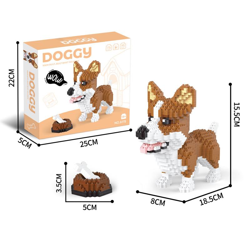 New Cartoon Creative Pet Cat and Dog Assembly Toys DIY Educational Building Blocks Toys Parent-child Interactive Toys Gifts
