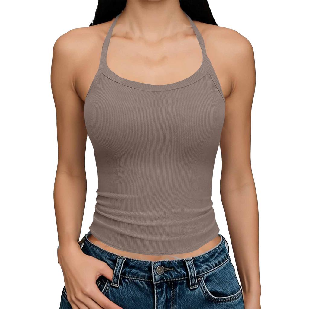 Women's Fashionable Casual -Color Fitted U-Neck Tank Top