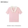 Northern Deer Cool Breathable Polo Neck Top - 70.7% Lyocell, 29.3% Triacetate, Slimming & Versatile Model 261192