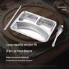 Ji Wang Gu 201 Stainless Steel Deep 3-Compartment Meal Tray