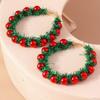 Party Festival Christmas Drop Earrings Merry Christmas Wreath Circle Earrings  Jewelry Gifts