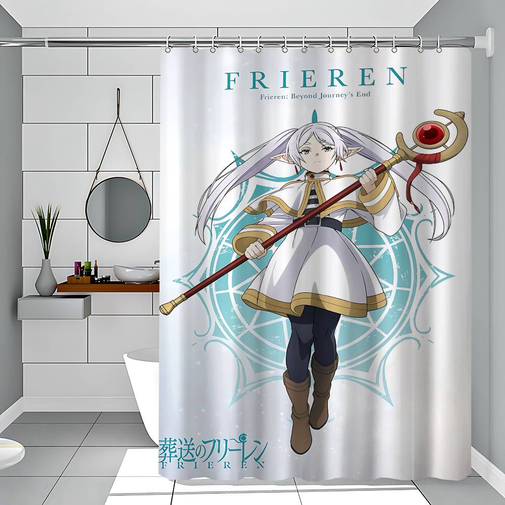 Anime F-Frieren Printing Bathroom Shower Curtain Polyester Waterproof And Mildew Proof Home Decoration Curtain