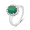 Silver Ring with Natural Agate, Cubic Zirconia, Product Weight 3.03 Gr (2174110)