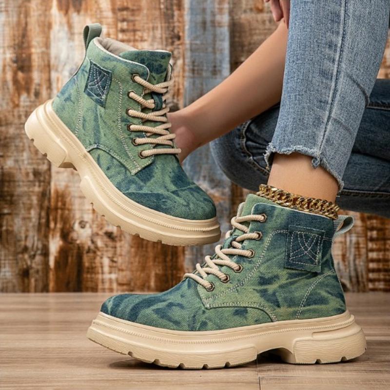 Short Boots Women Thick-soled Lace-up Anti-slip Outdoor Hiking Boots Women Breathable Comfortable Durable Ankle Boots Women