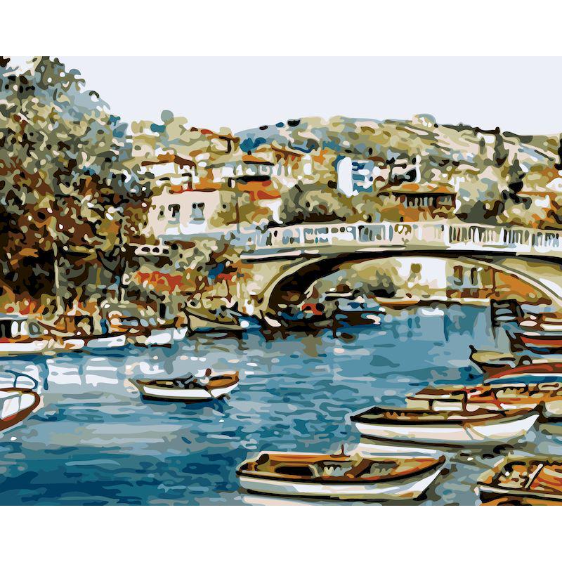 DIY Harbor Painting Kit - 40x50cm Digital Oil Painting Set