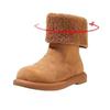 Winter New Martin Boots Flat-bottomed Casual Two-wear Velvet Warm Snow Boots Medium Cotton Boots