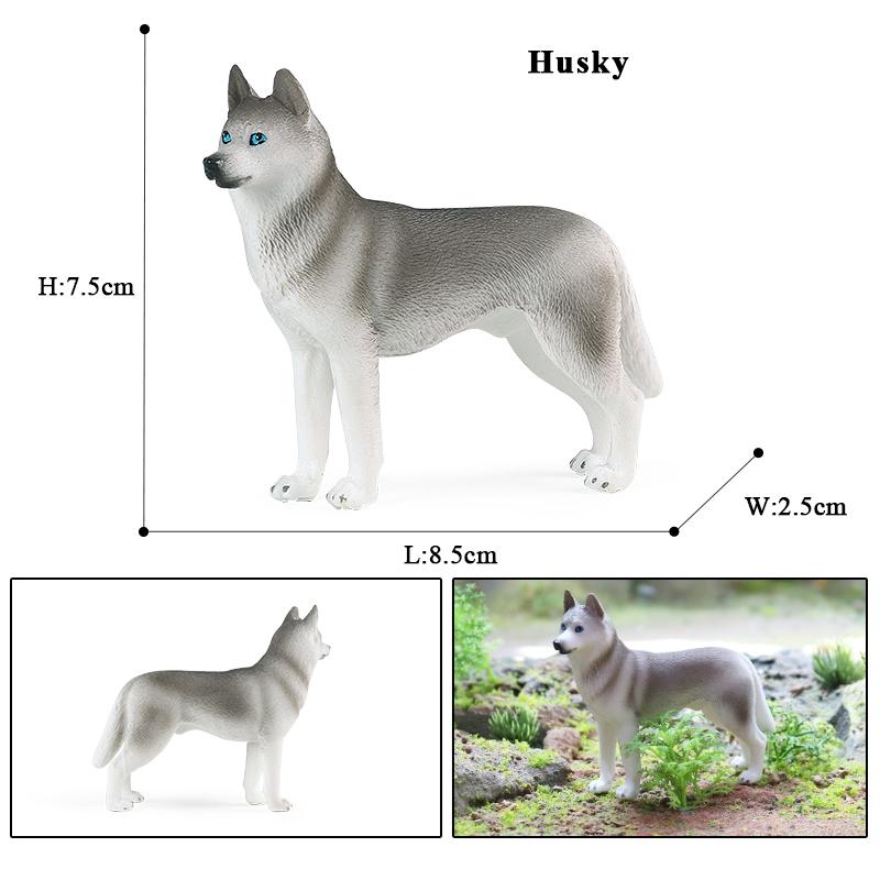 Oenux Dog Animals Model Husky Pug Pomeranian Rottweiler Chihuahua Action Figure Puppy Figurines PVC Cute Collection Toy Kid Gift