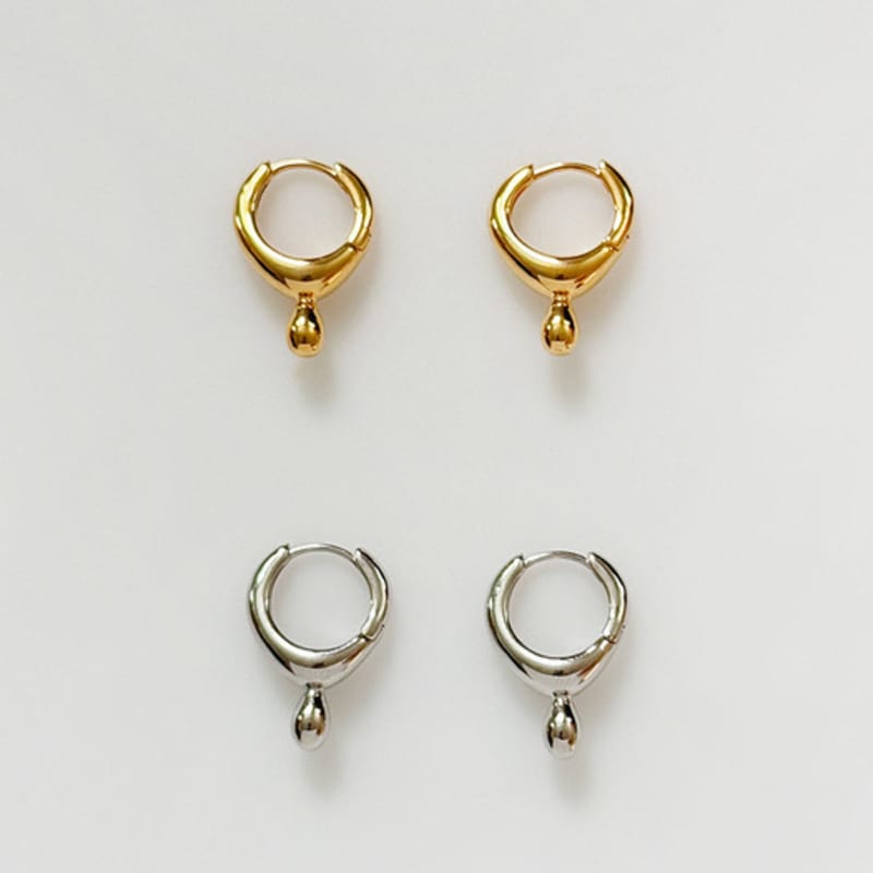 August Harmony Water Drop Hoop Earring / 2color