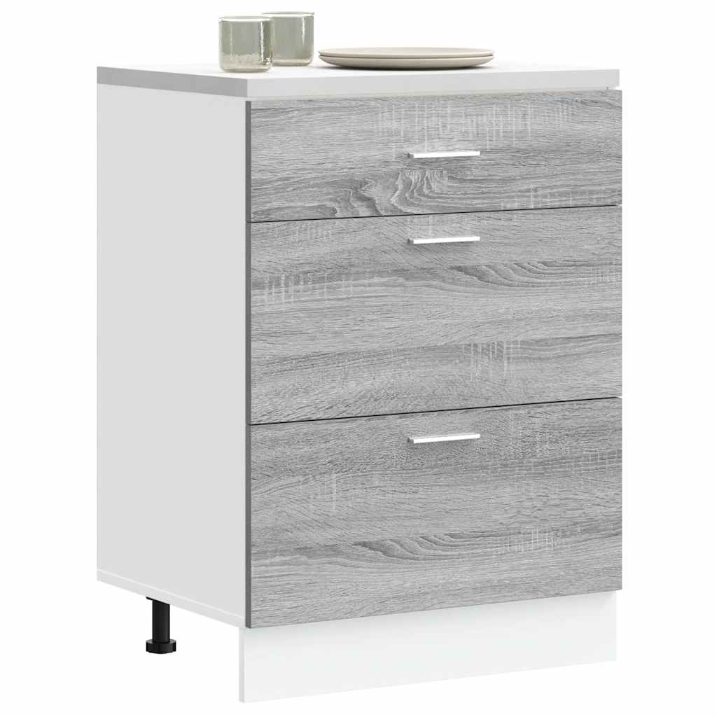 Lyon Kitchen Base Cabinet Grey Sonoma Wood Based Panel
