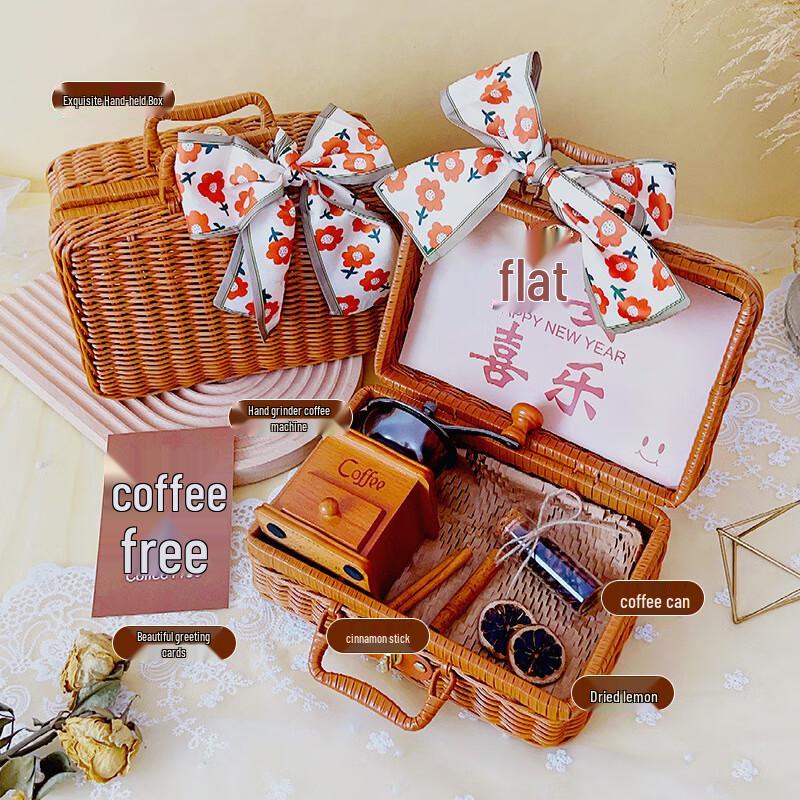 

Festive Rattan Basket Coffee Maker Gift Set