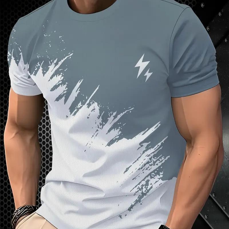 New Summer Men's Fashion T-shirt Personality Leisure Printed Men's T-shirt Top