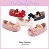 Baby Girl Princess Shoes With Bow Decoration And Solid Color For Toddler Walkers