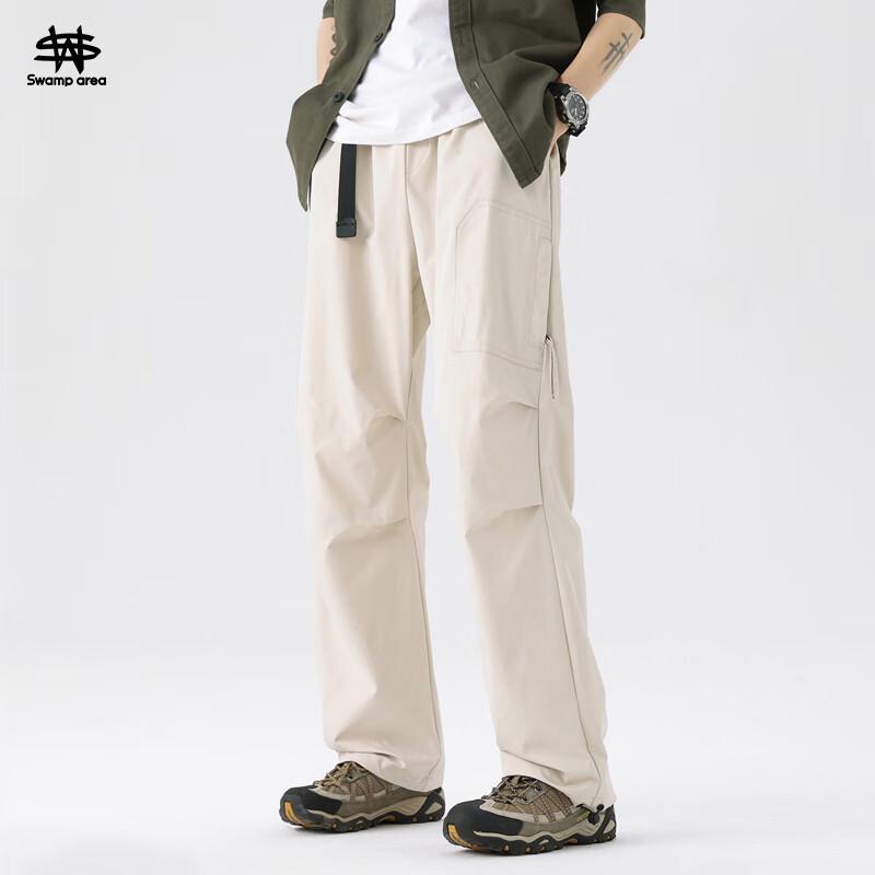 

SWAMP AREA Men s American Retro Loose Straight Cargo Pants WS017 XL
