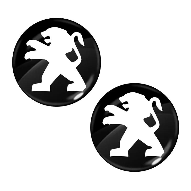 

2026 Hot Car Sticker For Peugeot 208 407 408 508 2008 107 205 301 206 307 308 3008 207 Car Remote Key Emblem Badge Radio Button