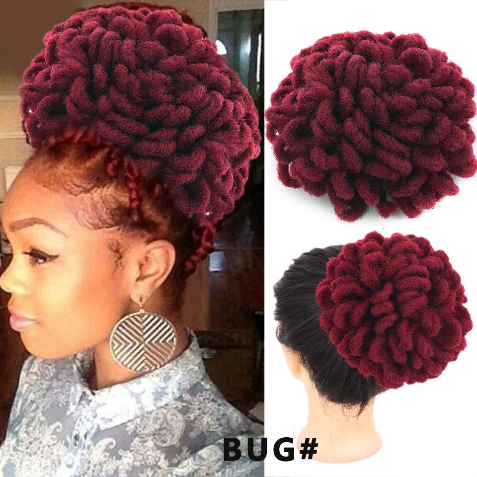 LUPU Moño de pelo Afro sintético para mujeres negras, moño con cordón, coleta de imitación, Clip en cola de poni, piezas de cabello