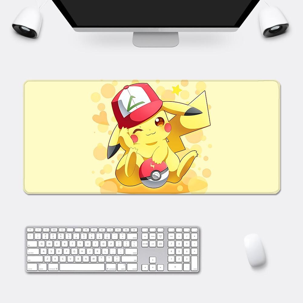 Mousepad HD Printing for Cute Cartoon Pikachus Computer Gamers Locking Edge Nonslip Mouse Pad XXLxcm Keyboard PC Desk Pad