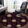 1pc Skulls Ravens Office Round Area Rug, Indoor Mat Suitable For Office, Under Office Chairs Bedroom Living Room Home Decor, Room Deco169