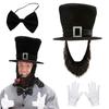Abrahams Lincolns Costume Accessories Beard Mustache Top Hat Necktie Presidents Day Costume Halloween Cosplay Costumes