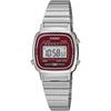 Casio LA670WA-4 Women's Digital Watch Silver Burgundy New Design Overseas Model