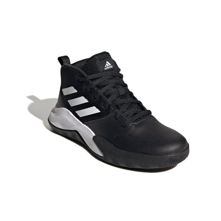 Adidas OwnTheGame K Wide J Mid top Basketball Shoes Black Kids' FV9451