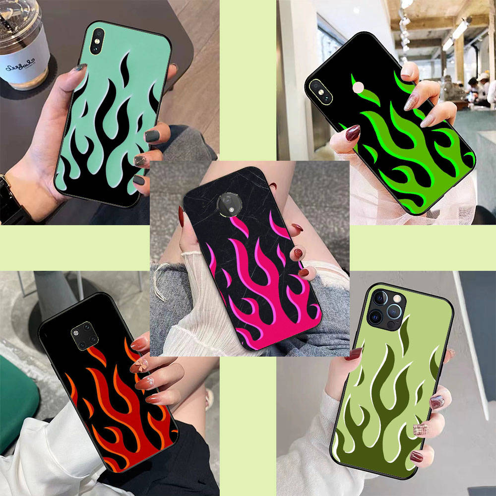 

DK-39 Пламя силиконовый чехол для iPhone 15 14 Xiaomi POCO M6 F6 Redmi Note 13 12 13C 8 9 Samsung S24 S23 S22 S21 FE Pro Plus Ultra Xiaomi POCO M6 5G эбеновый