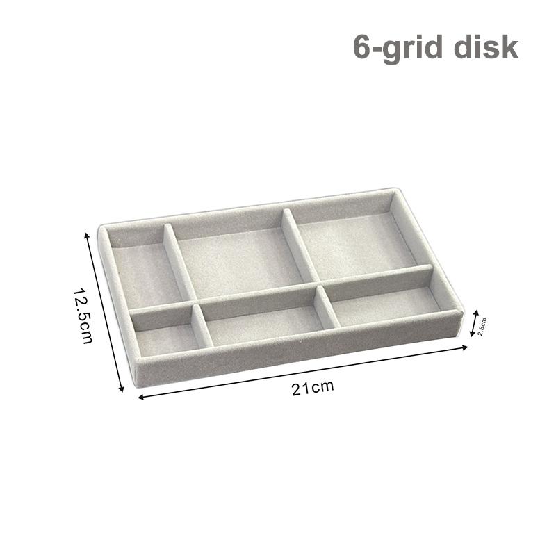 Flockovaný šperkovnicový displejový podnosový stojan Více stylů pro náhrdelník, náramek, náušnice, prsten Organizér Box