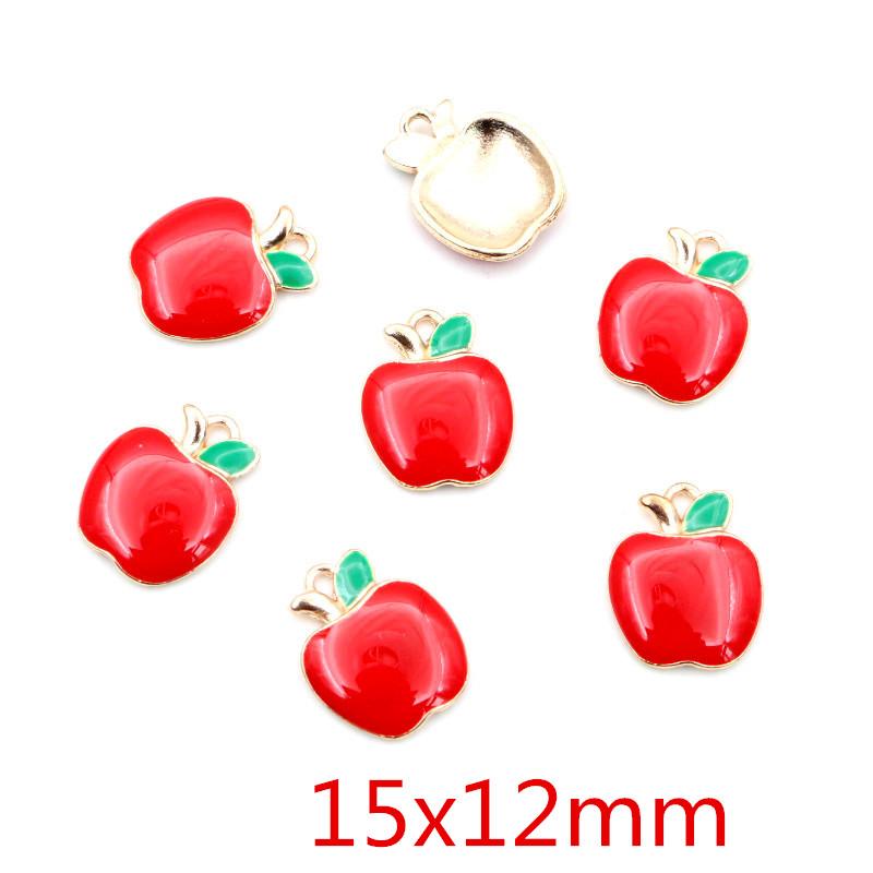 10pcs/lot Fruit Enamel Metal Charms Apple Orange Carrot Pendant for DIY Necklace Bracelet Jewelry Making Findings Supplies