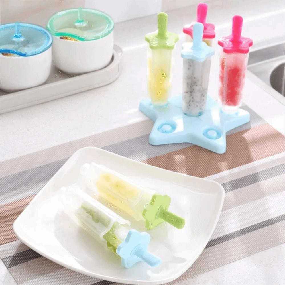 Reusable Ice Cream Molds Food Grade Plastic Homemade DIY Ice Cream Tools Easy To Fall Off Popsicle Mould Home Kitchen
