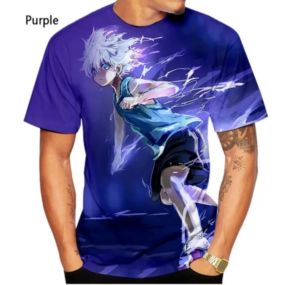 Hunter  Hunter Killua 3D Printed Anime Kids Summer Fashion Boys Casual Loose T-Shirt Harajuku Style Top