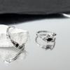 Schwarzer Zirkon Offener Ring, Nischen-Design-Gefühl, Kalter Stil, Fortgeschrittenes Gefühl, Personalisierter Schlichter Ring