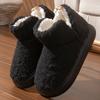 Men's and Women's Winter Waterproof Cotton Slippers - Silent, Plush, Warm, Thick Sole, Closed Heel, Deodorant Down Cloth