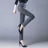 Spring Autumn Elegant High Waist Casual Stretch Slim Middle Aged Women Trousers Ladies Fashion All Match Black Gray Pencil Pants