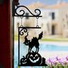 Halloween Silhouette Metal Sign, Black Cat Metal Silhouette, Metal Silhouette Yard Sign, Outline Wall Decoration, Metal, Suitable for Halloween