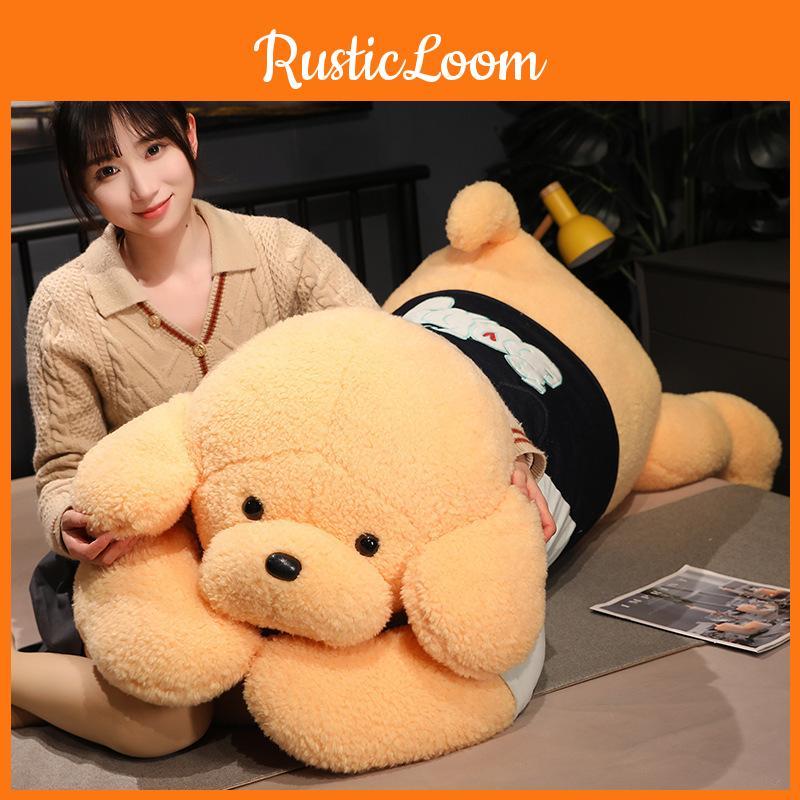 Suspenders Clothes Wear Dog Plush Toy Cartoon Stuffed Doll Decoration Kids Gift