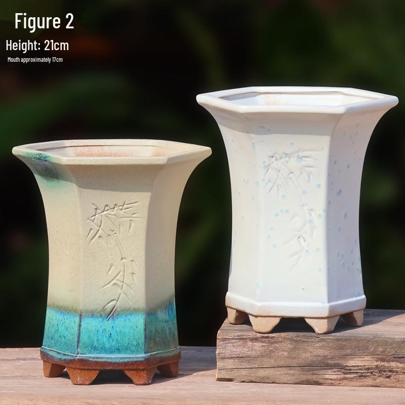 Handmade Terracotta Succulent Pot, Large Square with Gloss Glaze and Breathable Design.