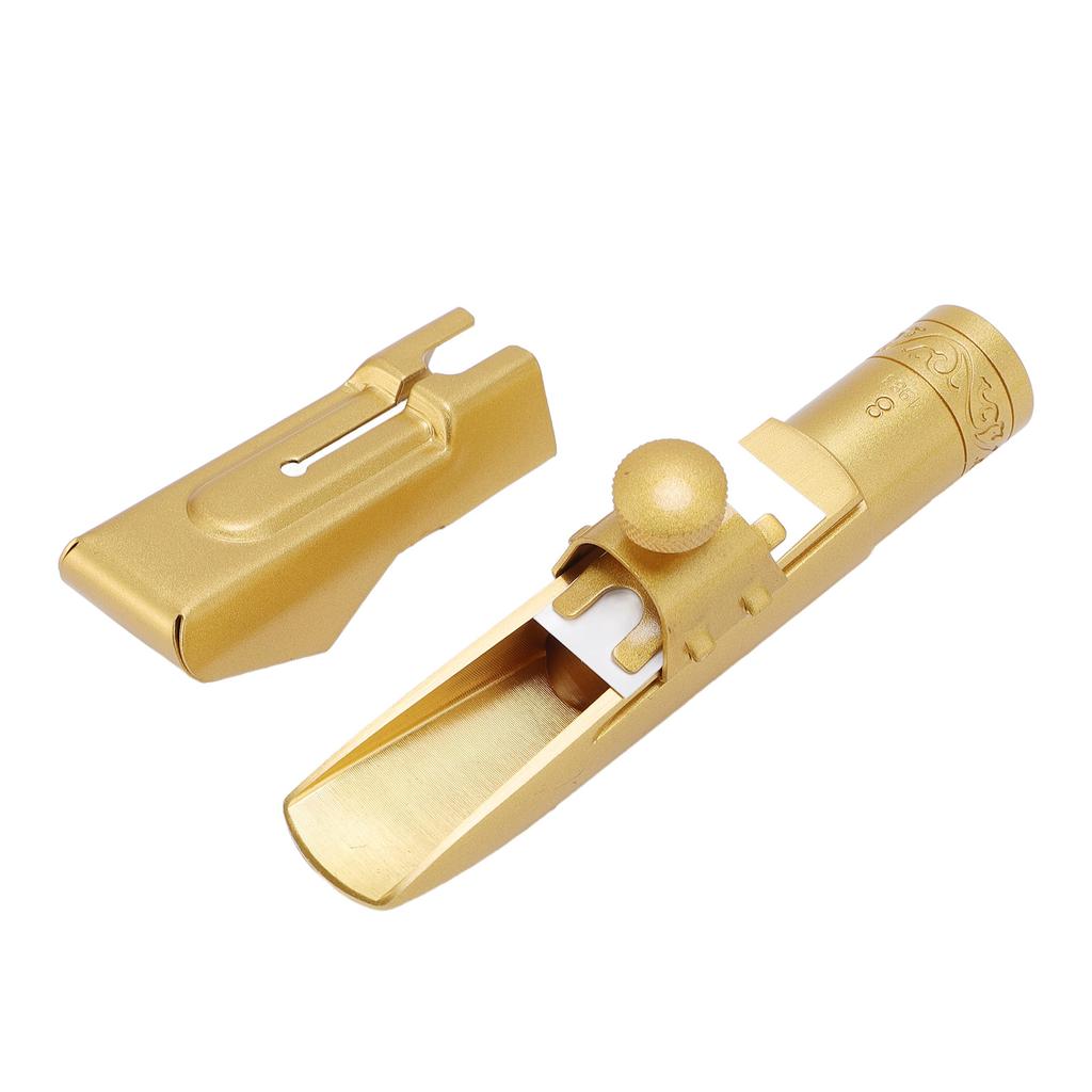 Altsaxophon Mundstück mit Kappe Metall Messing für Profis Anfänger Saxophon Ersatzteile Zubehör 8C