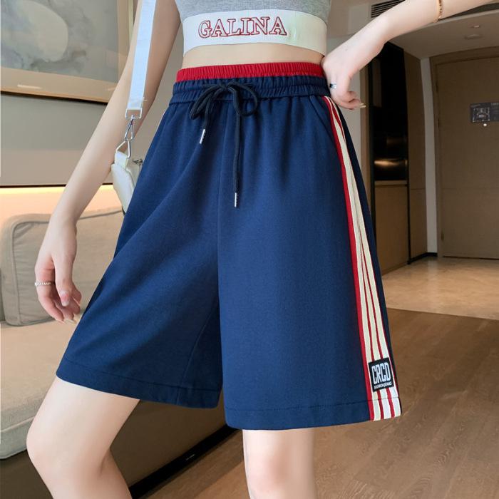 Women's High-Waist Striped Sports Shorts - Summer 2024 Trendy Loose Fit