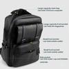 High Quality PU Leather Men's Backpack Solid Color Waterproof Computer Laptop Bag Durable Casual Travel Bag