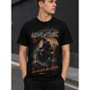Men's Adventure Motorcycle Graphic T-Shirt, Short Sleeve Crew Neck Soft Cotton Blend, Rugged Outdoor Biker Design for Daily Wear & Weekend Escapes