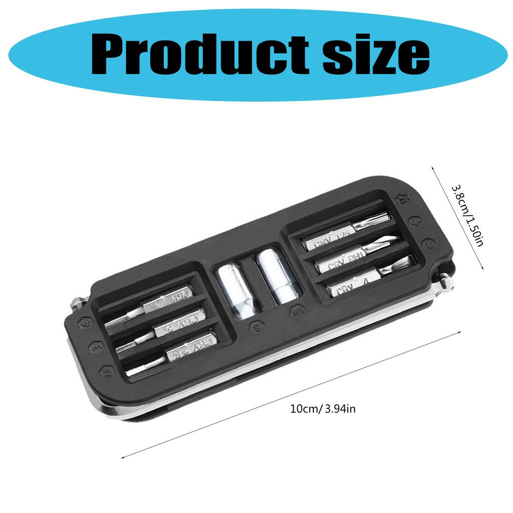 10 in 1 Bicycle Multi Tool Steel Cycling Combination Maintenance Tool Multifunctional Hexagon Wrench Bit Socket Set Tool