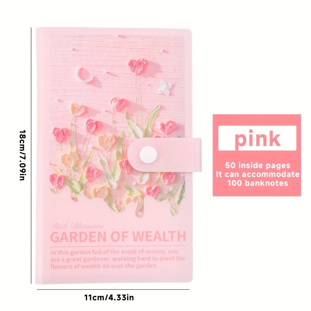1pc, Wealth Garden Savings Book, Ancient Coin Organizer, (PVC Cover and PP Pages), Double-Sided 50 Sheets, Capacity for 100pcs Ancient Coins
