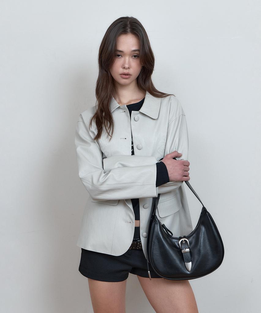 Curetty C Double Belt Mini Hobo Bag_Black