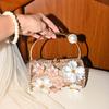 Metal Diamond-encrusted Flower Pearl Vegetable Basket Bag Dinner Diamond Light Luxury Bucket Hand-held Cylinder Messenger Bag