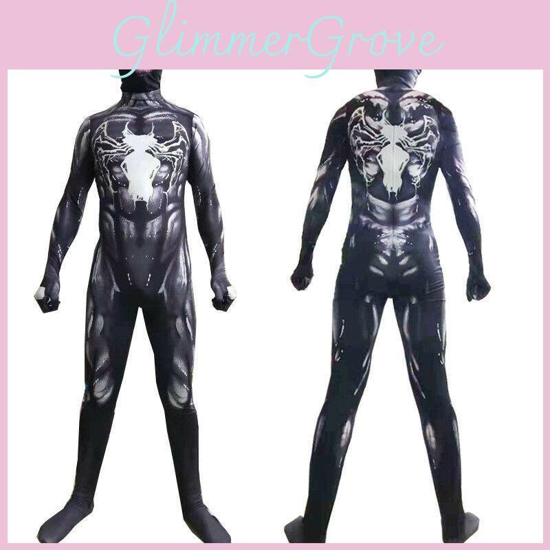 Venom Spider-man Cosplay Costume Jumpsuit With Exquisite Design And Breathable Fabric For Kids And Adults