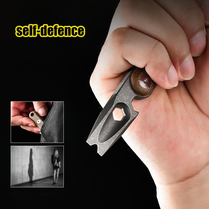 115cm TC4 Titanium Alloy Crowbar Nail Lifter Self-defence Security Gadget Wrench Bottle Opener OutdoorEDC Tool Key Chain Pendant