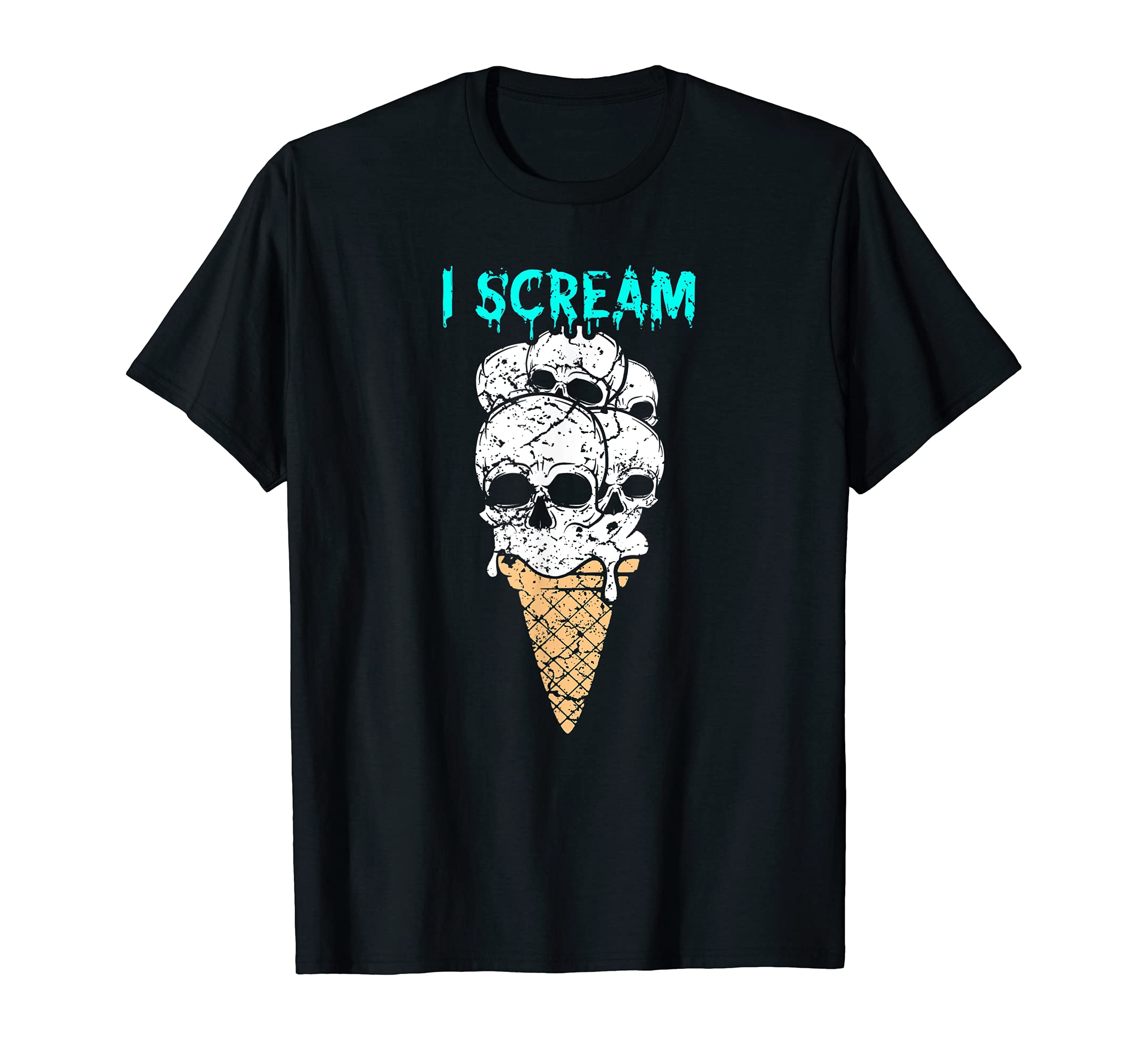 I Scream Ice Cream Funny Horror Movie Skull Halloween T-Shirt