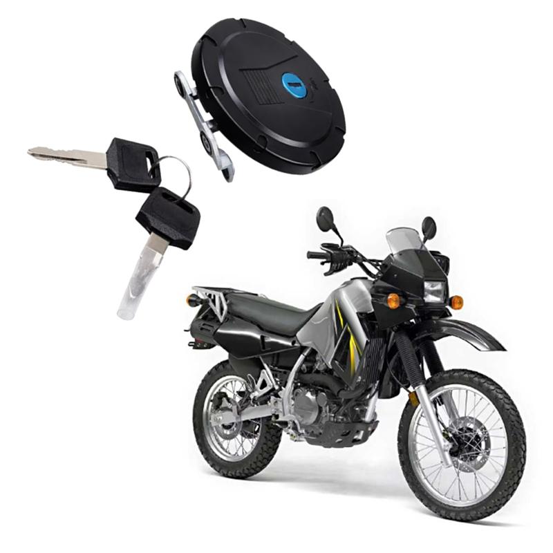 

Motorcycle Fuel Gas Cover Lock Cylinder With Key Set Fuel Gas Cap For Kawasaki KLR650 1987-2007
