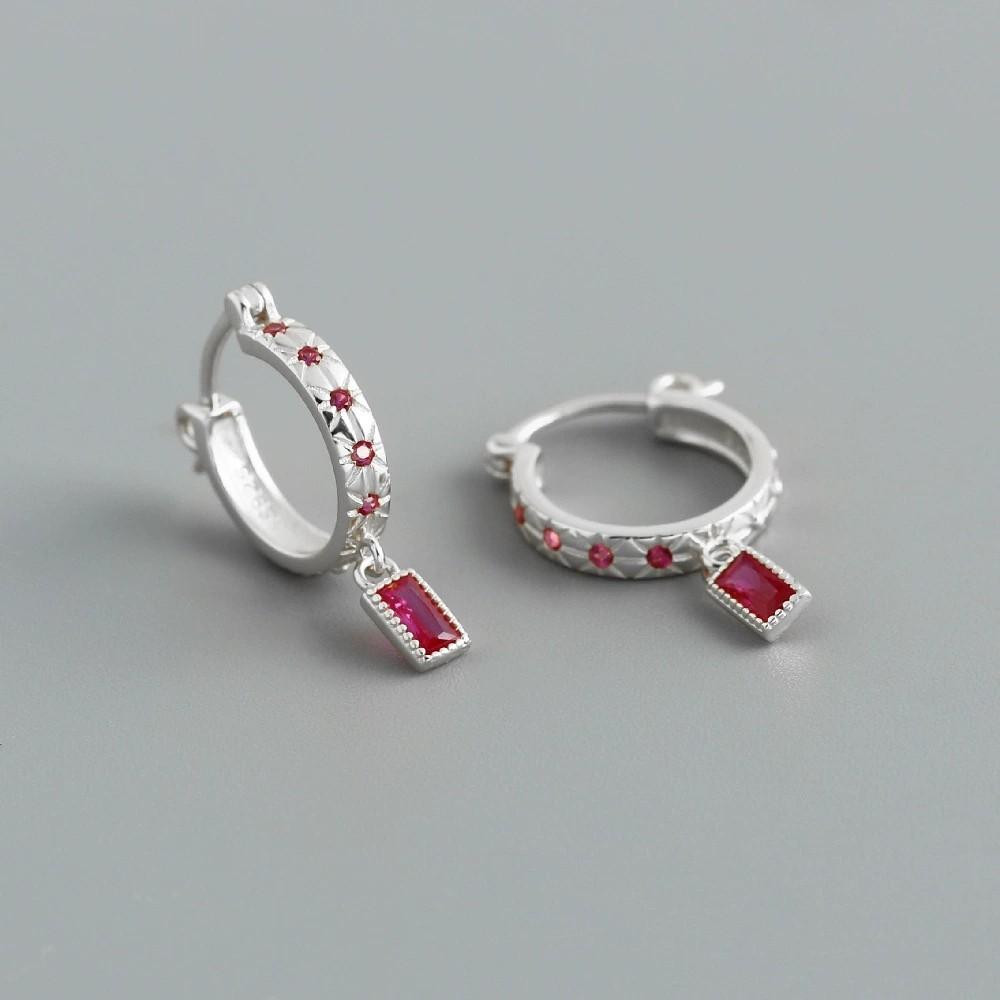 Fashion Jewelry Gold Plated 925 Sterling Silver Geometric Drop Hoop Earrings for Women Wedding Birthday Mother's Day Gift