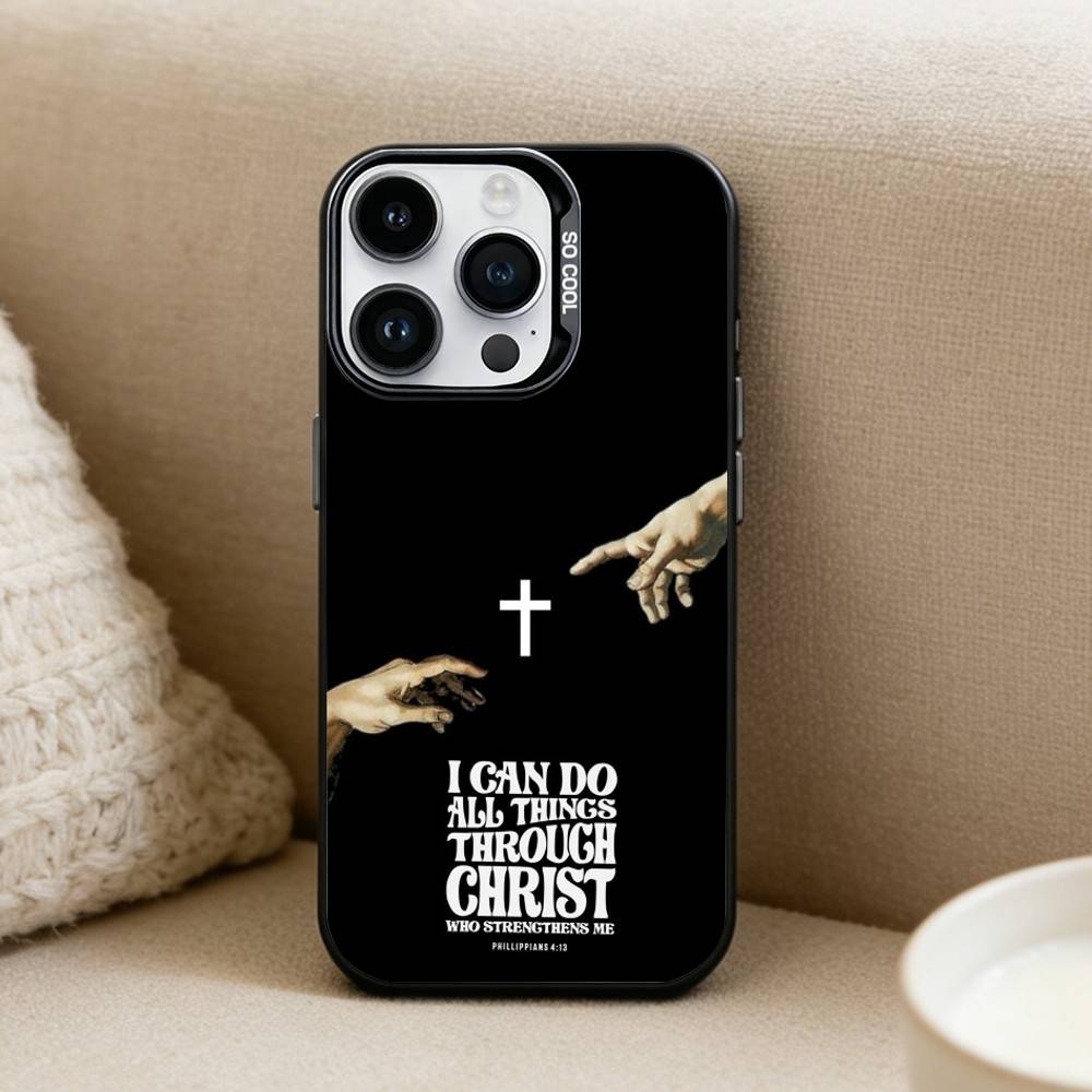 Bible Philippians Jesus Phone Case For iPhone 16,15,14,13,12,17,Pro,MAX Black Matte Shockproof Cover