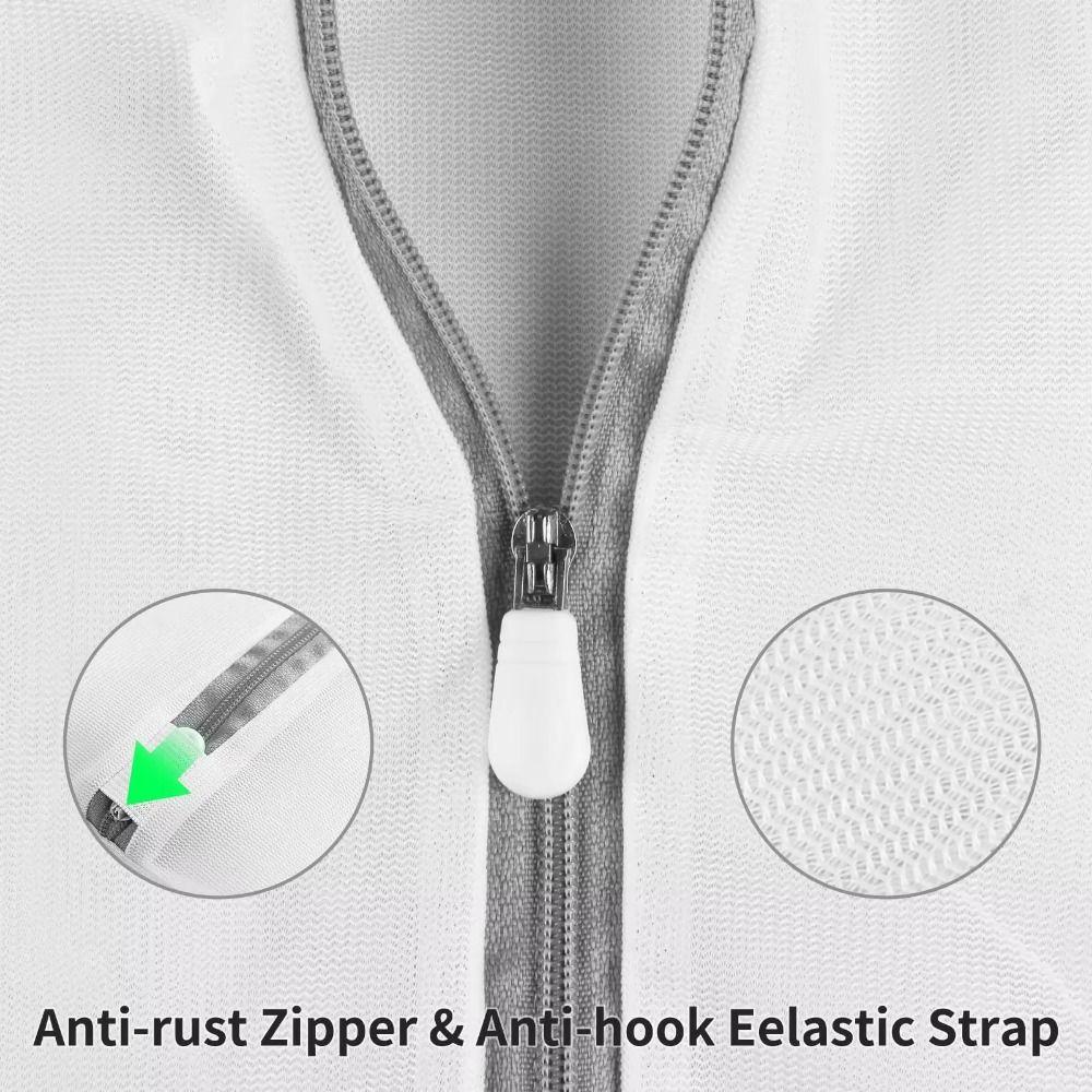 3/4Pcs Zippered Closure Mesh Laundry Bag Durable Mesh Clothing Organizer  Washing Machines
